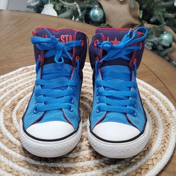 All Star Converse Color Block Hightop Sneaker Kids, Size 5 - Picture 2 of 10